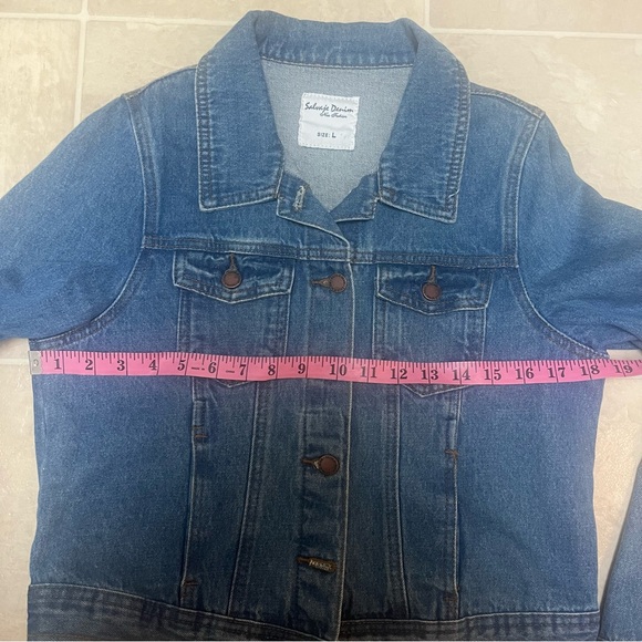 Salvaje Denim Classic Denim Jacket with Copper Colored Buttons Size Large - Picture 8 of 8